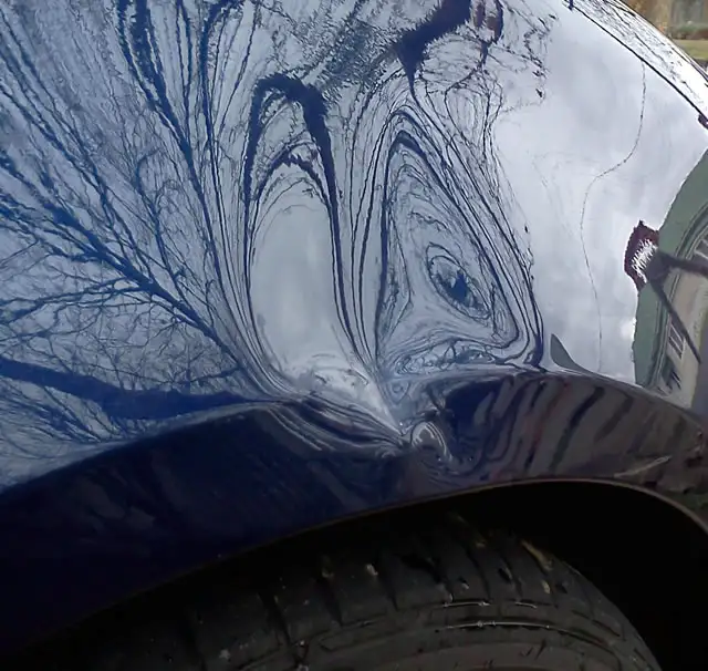 Bonnet dent removal before comparison
